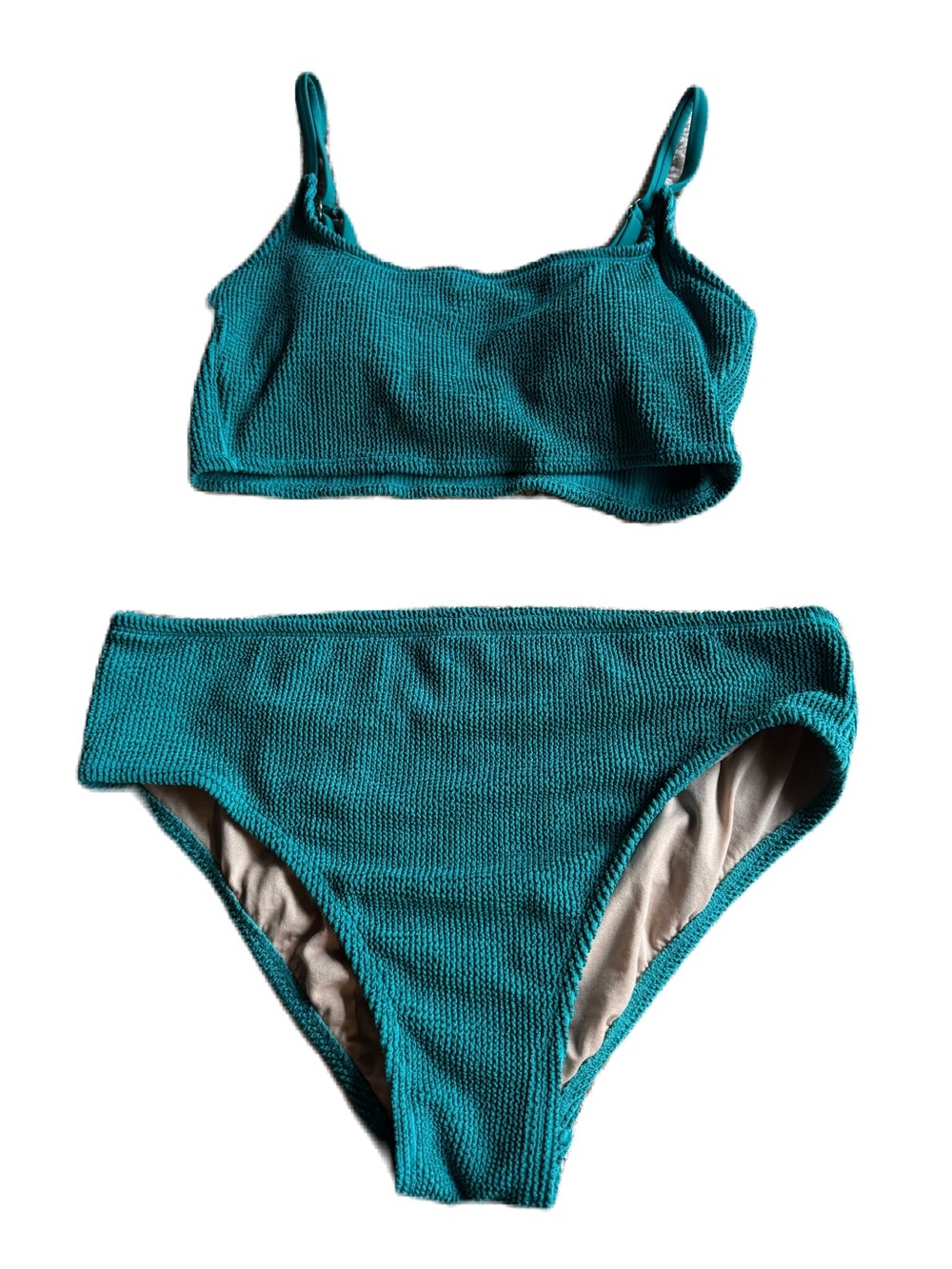 Kona Sol Teal Ribbed Bikini Set